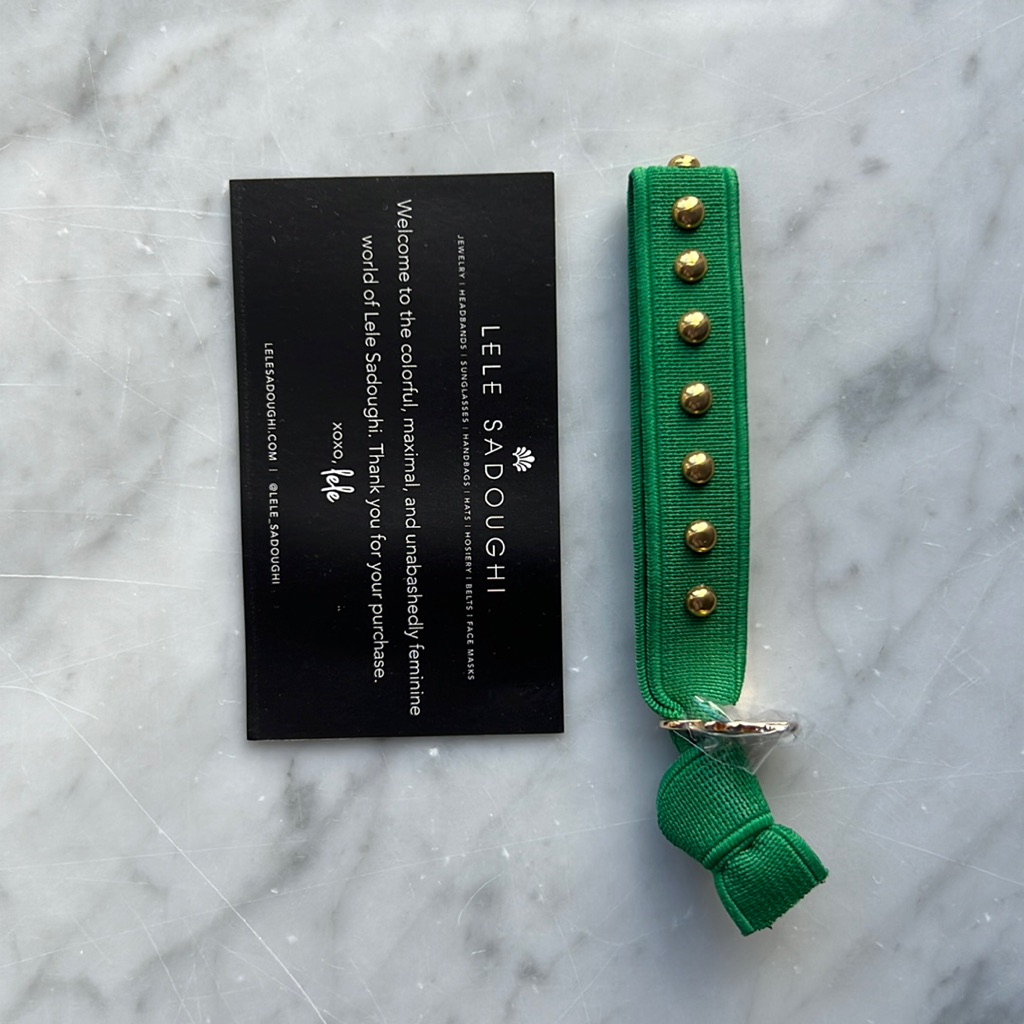 Nwot Lele Sadoughi Elastic Bracelet- Green 20$